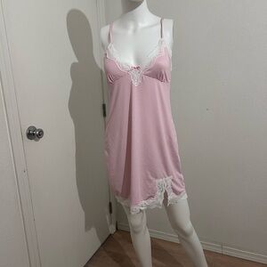 Laura Ashley Pink and White Striped Chemise